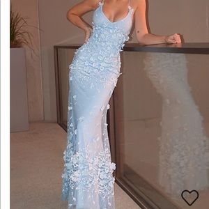 Sheath/ Column Tulle Halter Sleeveless Floor Length Prom dress